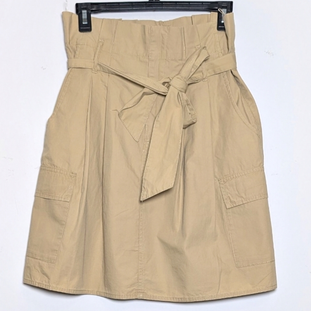united‎ color of benetton Cargo Belted Cotton Beige Sack Skirt Size 6